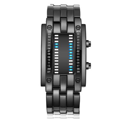 İkili Matris Mavi LED Dijital Saat Erkek Kadın Cclassic Moda Gelecek Teknolojisi İkili Saat