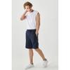 Męskie, granatowe, standardowe szorty z dzianiny o regularnym kroju
