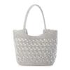 Metallic cord pattern knit tote bag