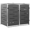 VidaXL Abri pour deux poubelles 138x77,5x115,5 cm Inox, Acier inoxydable, Anthracite