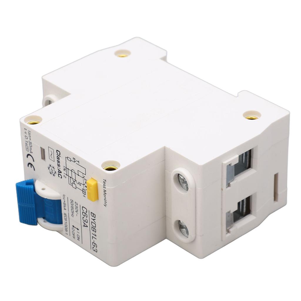 Leakage Protection Air Switch 63A 30mA 6KA 1P+N AC Type DIN Rail Miniature Residual Current Circuit Breaker 230V