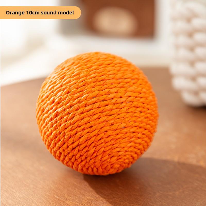 Cat Colorful Sisal Ball Toy Wool Ball Teasing Cat Ball Plush Self-hi To Relieve Boredom and Resist Biting Teeth Grinding Stick Teasing Cat Supplies
