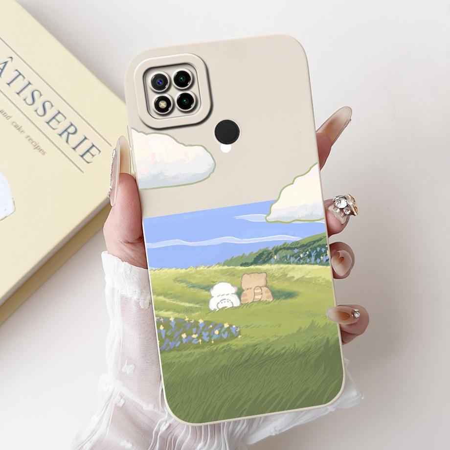 For Xiaomi Redmi 9 9Prime 9A 9AT 9C NFC 9T 9 Power Case Soft Silicone Housing Goothic Style Cartoon Panda Flower Back Cover