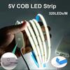 5V COB LED Strip Light Self-adhesive USB Flexible LED Tape with Switch High Density Linear Lighting for Kitchen Cabinet Bedroom