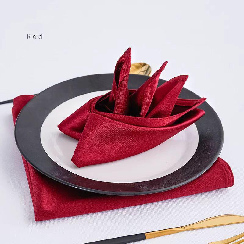 Polyester Serving Fabric Napkin Cloth Table Dinner Plates Linen Handkerchief Towel Set For Hotel Wedding Party Events Decoration