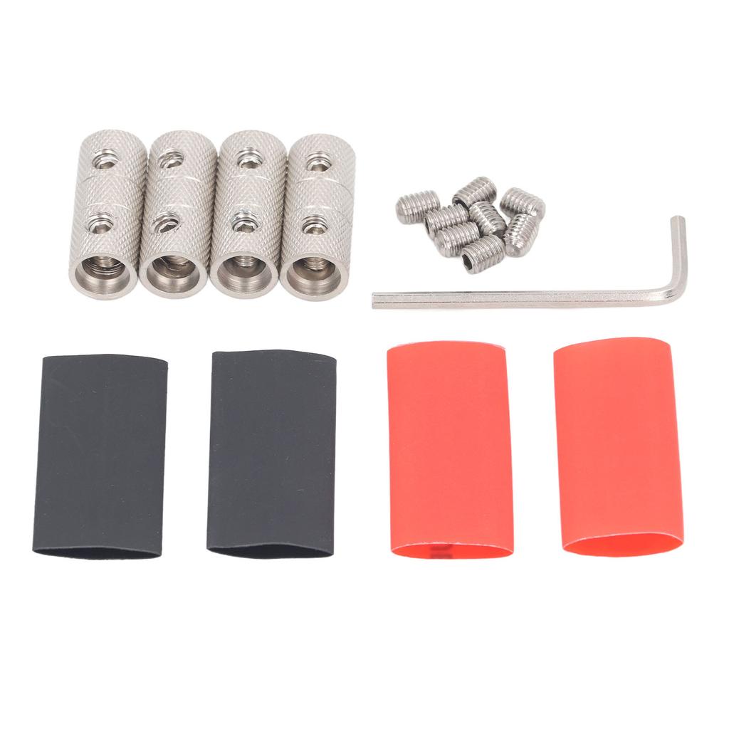 4 Gauge Wire Connectors Kit Brass for Car Audio Splice Battery Cable Butt Connector with Hex Wrench Screws