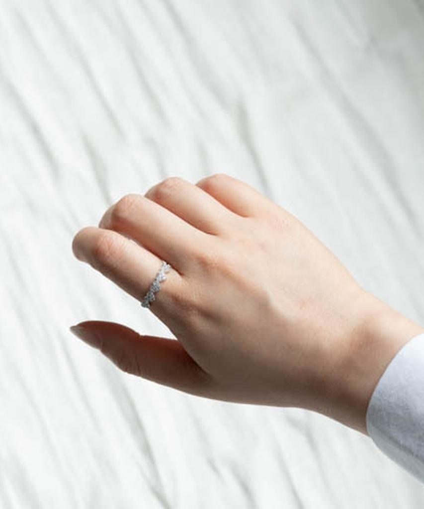 Alleun Silver 925 Cubic Heart Silver Ring Friendship