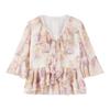 Women's Floral Chiffon V-Neck Lace Blouse