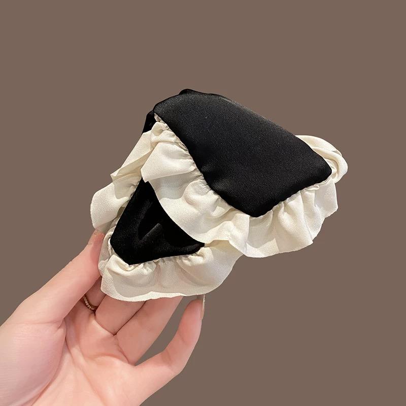 Triangle Fabric Pearl Hair Clips Hairpin Fashion Dot Hair Accessories Hair Claw For Women Girl