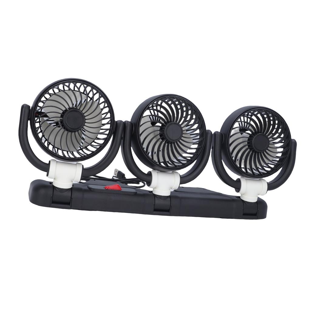 3 Heads Car Fan USB Speed Adjustable Foldable Portable Car Cooling Fan with Phone Holder for Vehicles Cars Trucks SUVs