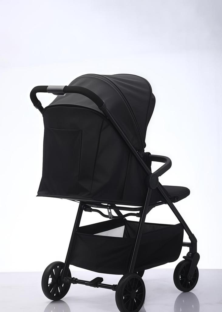 Passeggino leggero, ammortizzato e pieghevole per bambini fino a 3 anni, permette di sedersi o sdraiarsi, offre un'alta visibilità.