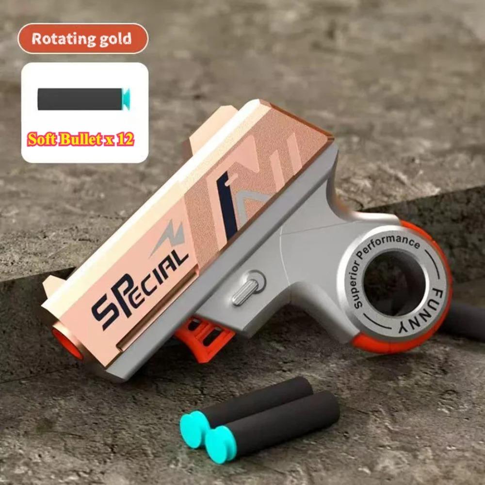 Mini Shell Soft Bullet Launcher Toy Gun Manual Loading Stress Relief Toy Shooting Relax Outdoor Birthday Gift for Boy Adult