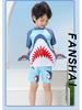 Children's Quick-Dry UPF Sun Protection Swim Set: Boys' Short-Sleeved Swimsuit and Baby Diving/Surfing Suit