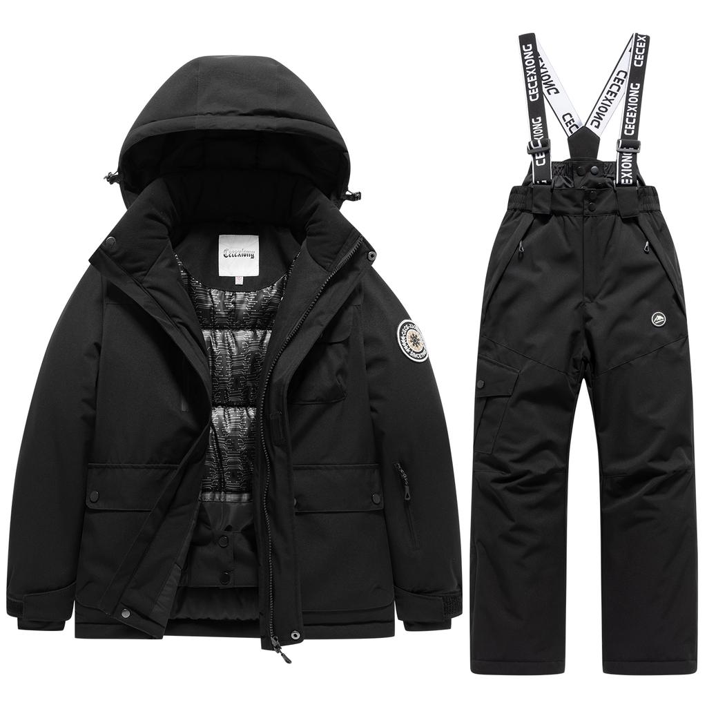 Winter Ski Kinder Mantel und Hose 2-teiliges Set Warm Wasserdicht Jungen Mädchen Outdoor Skifahren Snowboarden Kinder