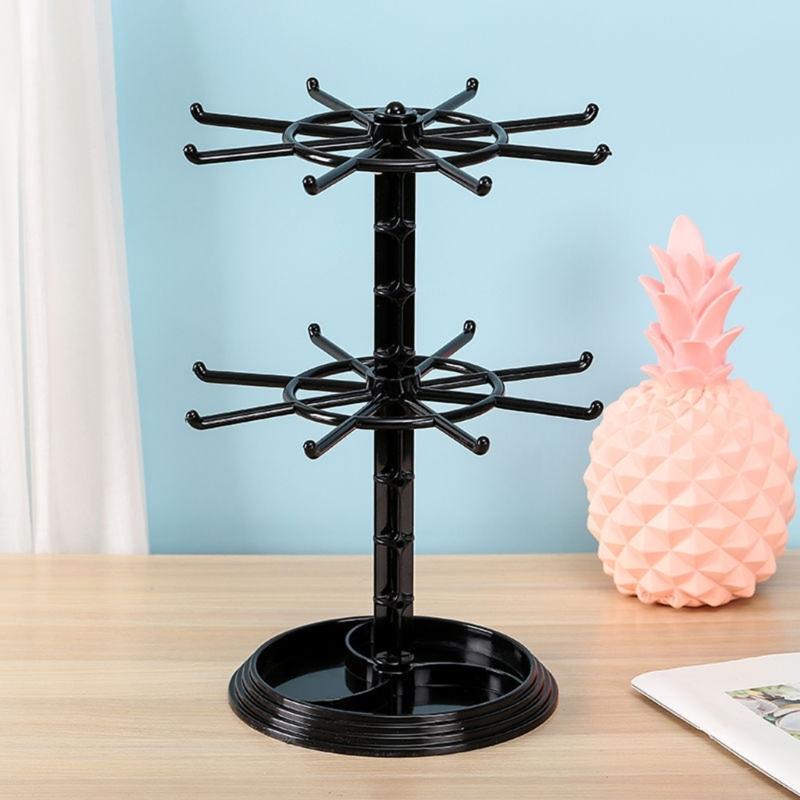 Jewelry Rotating Ring Display Holder Organizer Necklace Keychain Shelf Home Storage Rack For Earrings Watch Showcase