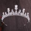 Klasická tiára, příznivý pšeničný klas, ručně vyráběná svatební koruna, korejská vynikající korunka s čelenkou posetá kamínky