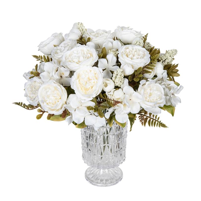 Künstliche Blumen Festival Girlande Hochzeit Garten Rosenknospe Bogen Künstliches Pfingstrosen Bouquet Brautvase Zimmer Heimdekoration Seidenhortensie