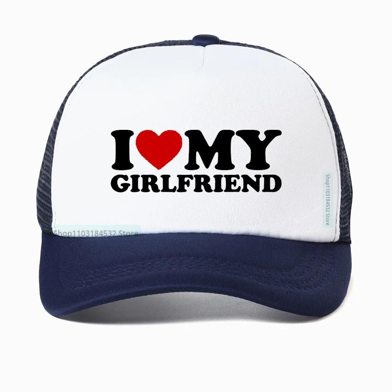 Ich Liebe Herz Meine Freundin Baseballkappe hohe Qualität Golfhüte Geburtstagsgeschenk cool Netz Atmungsaktiv Truckerhut Kappe