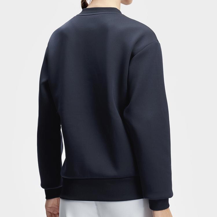 Fila Letter Print Fitness Pullover Sweatshirt Women Sweatshirt Dark-Blue A11W411209F-NV