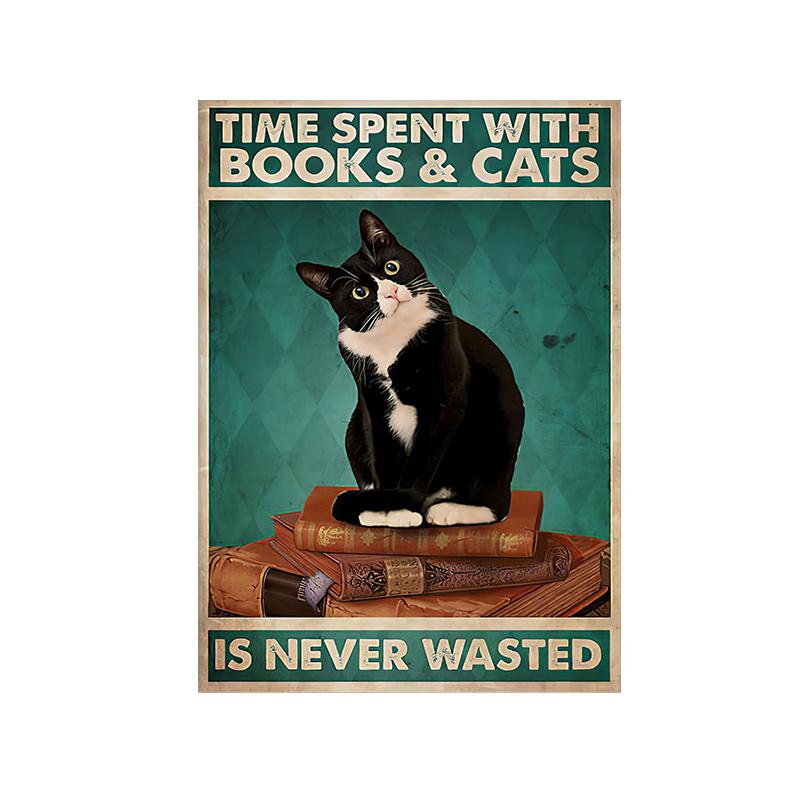 Funny Animal Wall Art Canvas Painting Fancy Sweet Cat Canvas Art Poster and Prints for Bathroom Living Room Home Decor Pictures