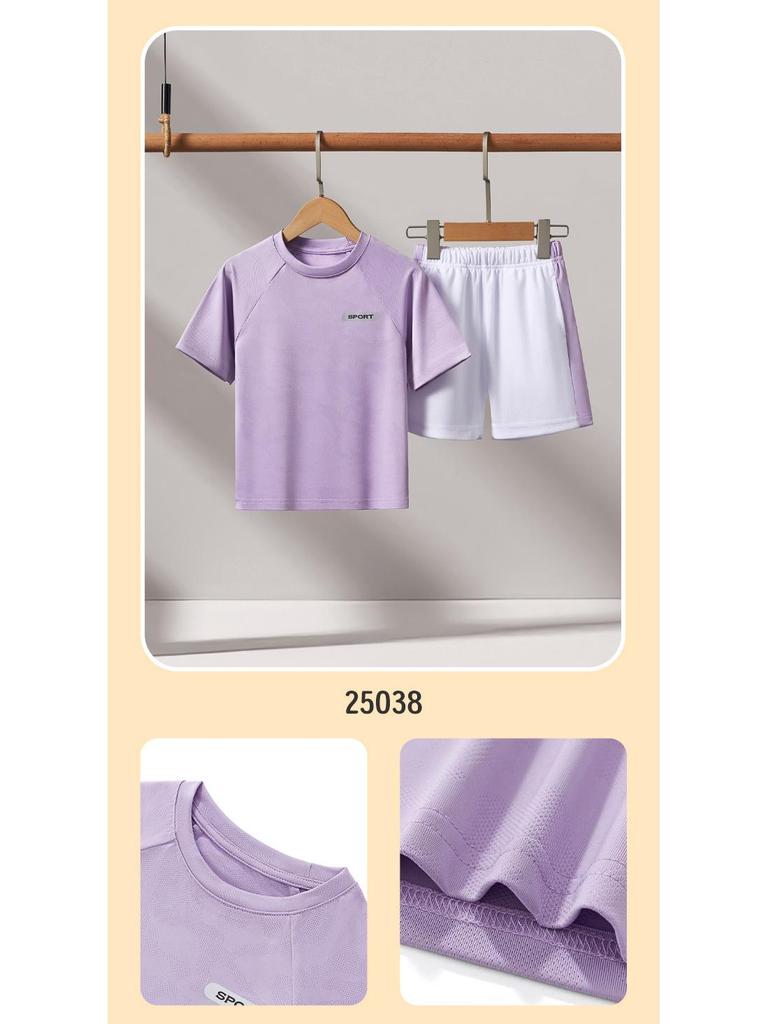 Girls' Quick-Dry Summer Sports Set - Ice-Feel Fabric, Ages 2-5