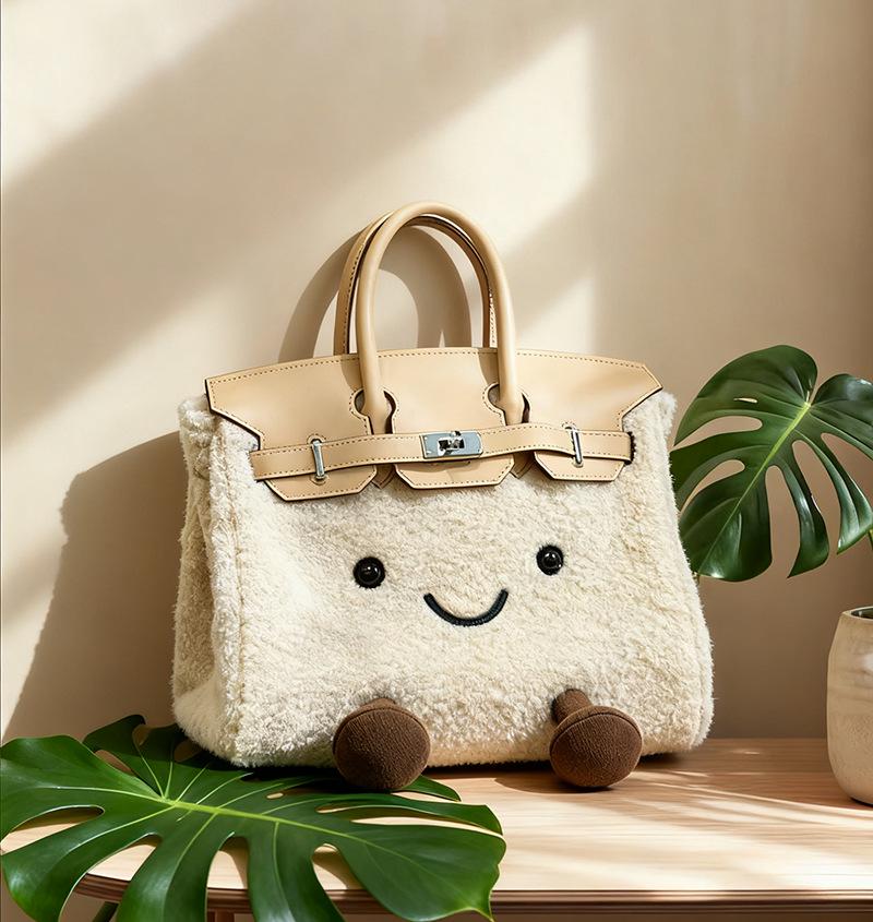 Нишевая сумка-сумка Jollycatlm: Милая плюшевая сумочка-эльф 25x17x14 cm