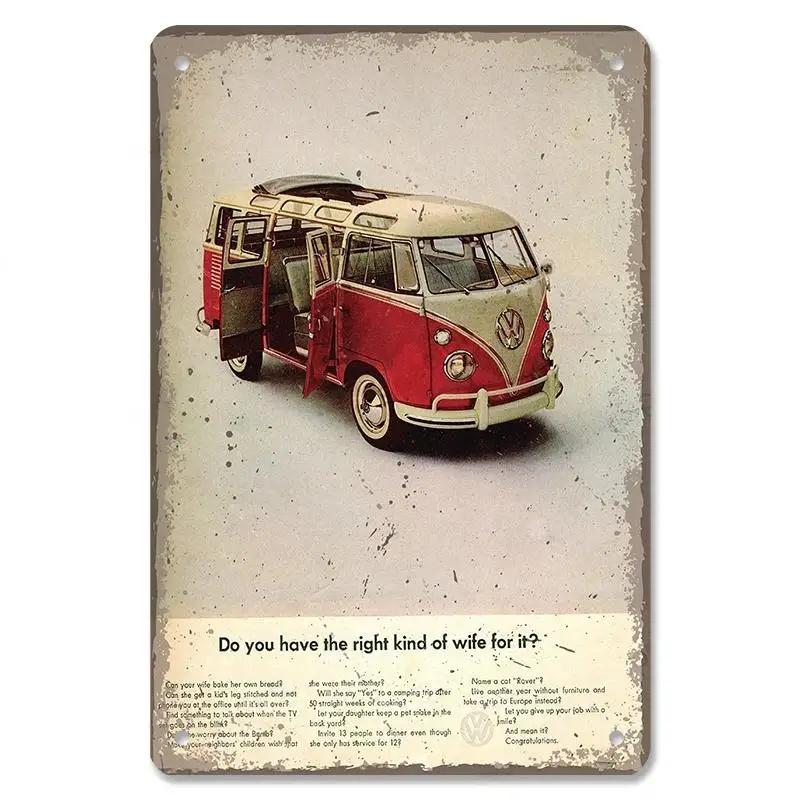 

Винтажный папин автомобильный плакат с автобусом, ретро металлические таблички, знаки Гран-при, автомобильная металлическая жесть, гараж, бар, паб, клуб, домашний декор стены 20x30cm