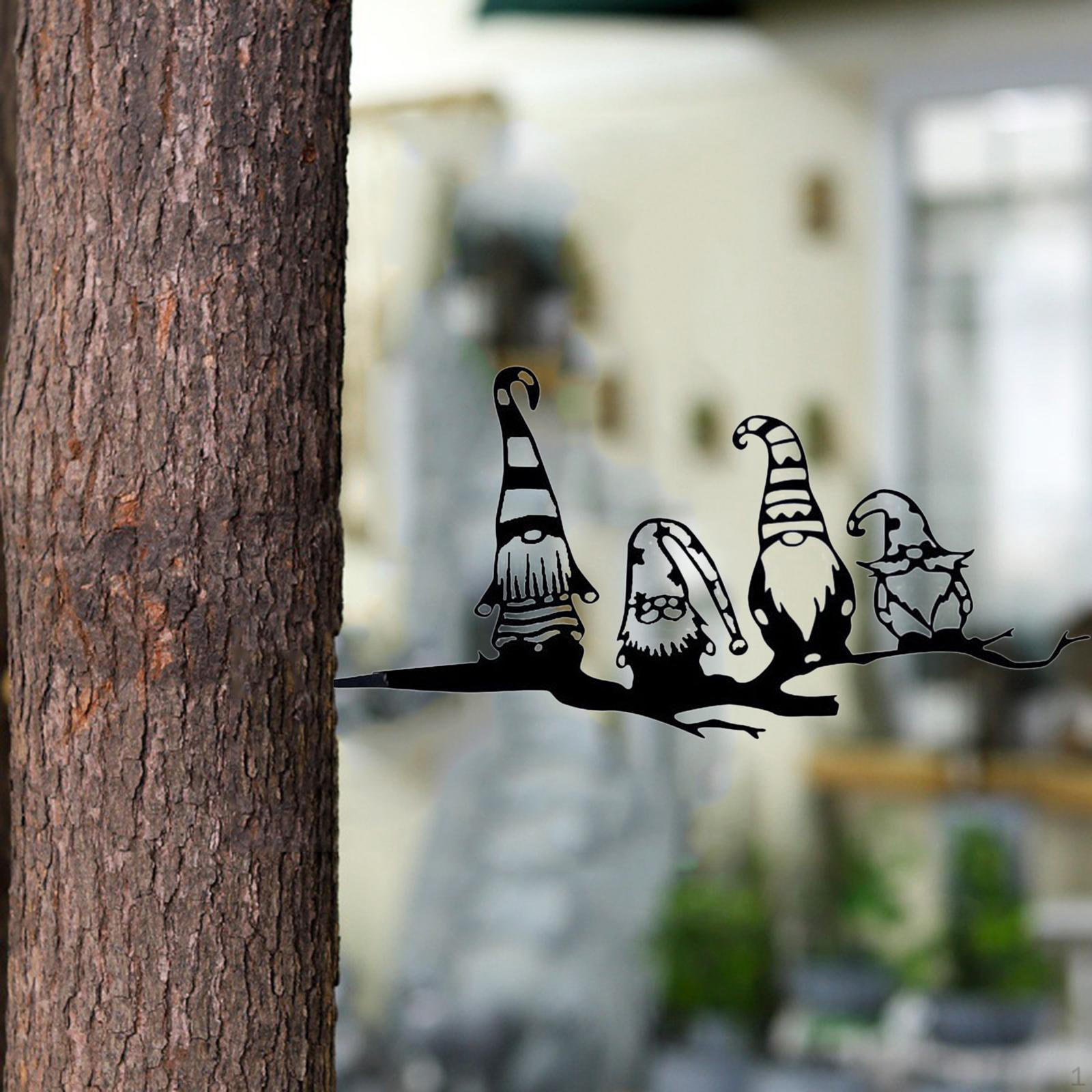 

Metal Gnome Leprechaun Dwarfs Garden Silhouette Wall Tree Fence Fairy Easter Decorative House