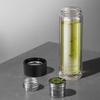 Doppelwandige Glas-Teetasse mit Tee-Ei Isolierte Glas-Wasserflasche 500ml Edelstahlfilter Teeflasche Küchenzubehör