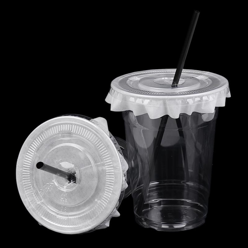10Pcs 360/420/520Ml Plastic Straw Cups With Lids Snack And Drink Cup Cold Cup Clear Disposable Pet Plastic Cup Boba Milk Tea Cup