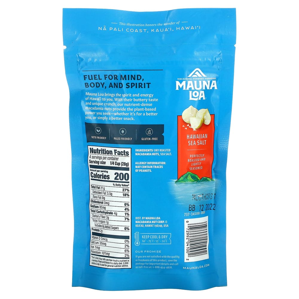 IHerb geröstete Macadamianüsse mit hawaiianischem Meersalz 113g (4 Unzen)