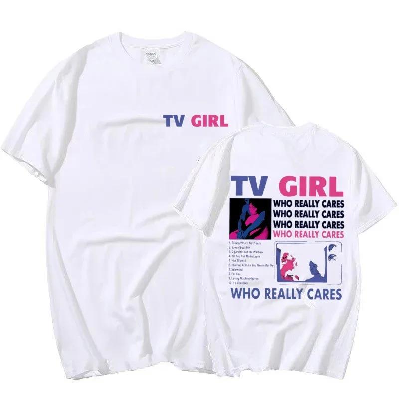 2026 TV Girl Som Verkligen Bryr Sig T-shirt Bomull Vintage Unisex Toppar Fitness T-shirts Streetwear Grafisk Överdimensionerad T-shirt Sport T-shirt