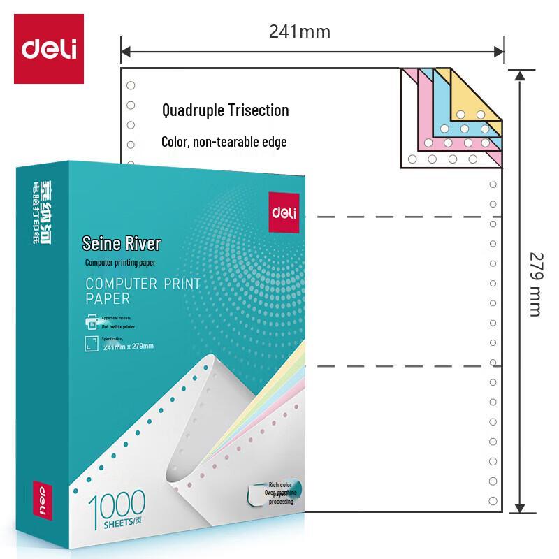 Deli Seine N241-4 Computer Printing Paper