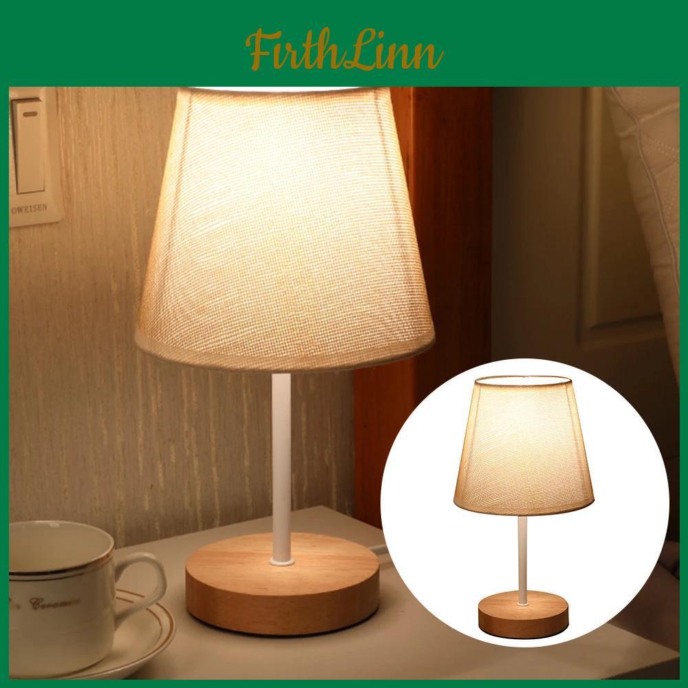 Decorative Cloth Solid Wood Nordic Table Bedroom Bedside Lamp Simple Creative Remote Control Small Night Light Energy Saving Led