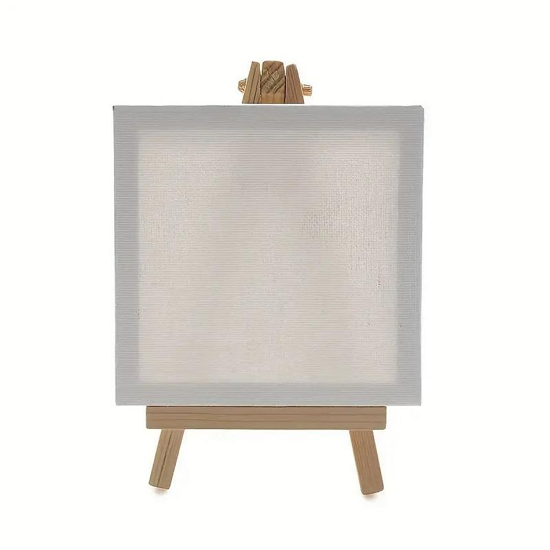 6Set Mini Canvases White Stretched Blank Sandpieces for Painting Art Supplies Package