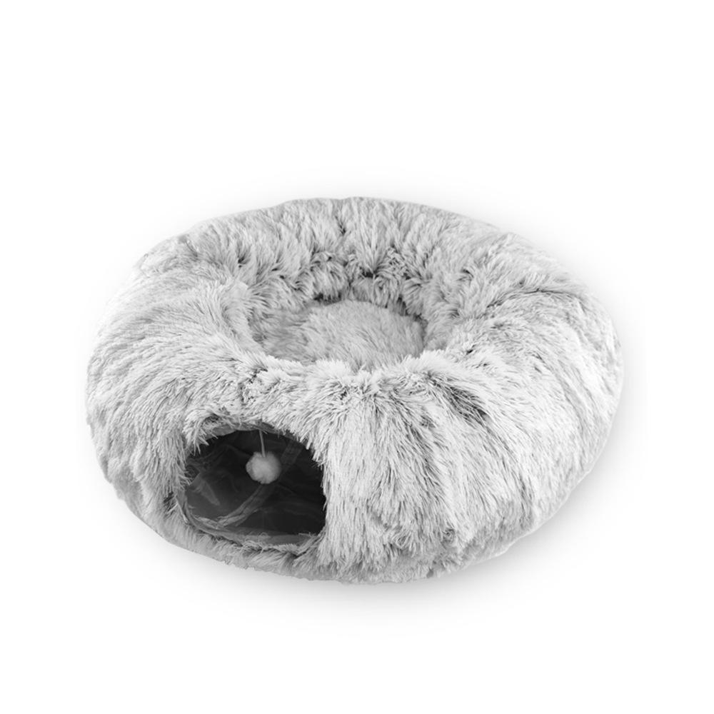 Plush Pet Cat Tunnel Interactive Play Toy Cat Bed Nest Dual Use Ferrets Rabbit Tunnels Indoor Toys House Kitten Training Toy