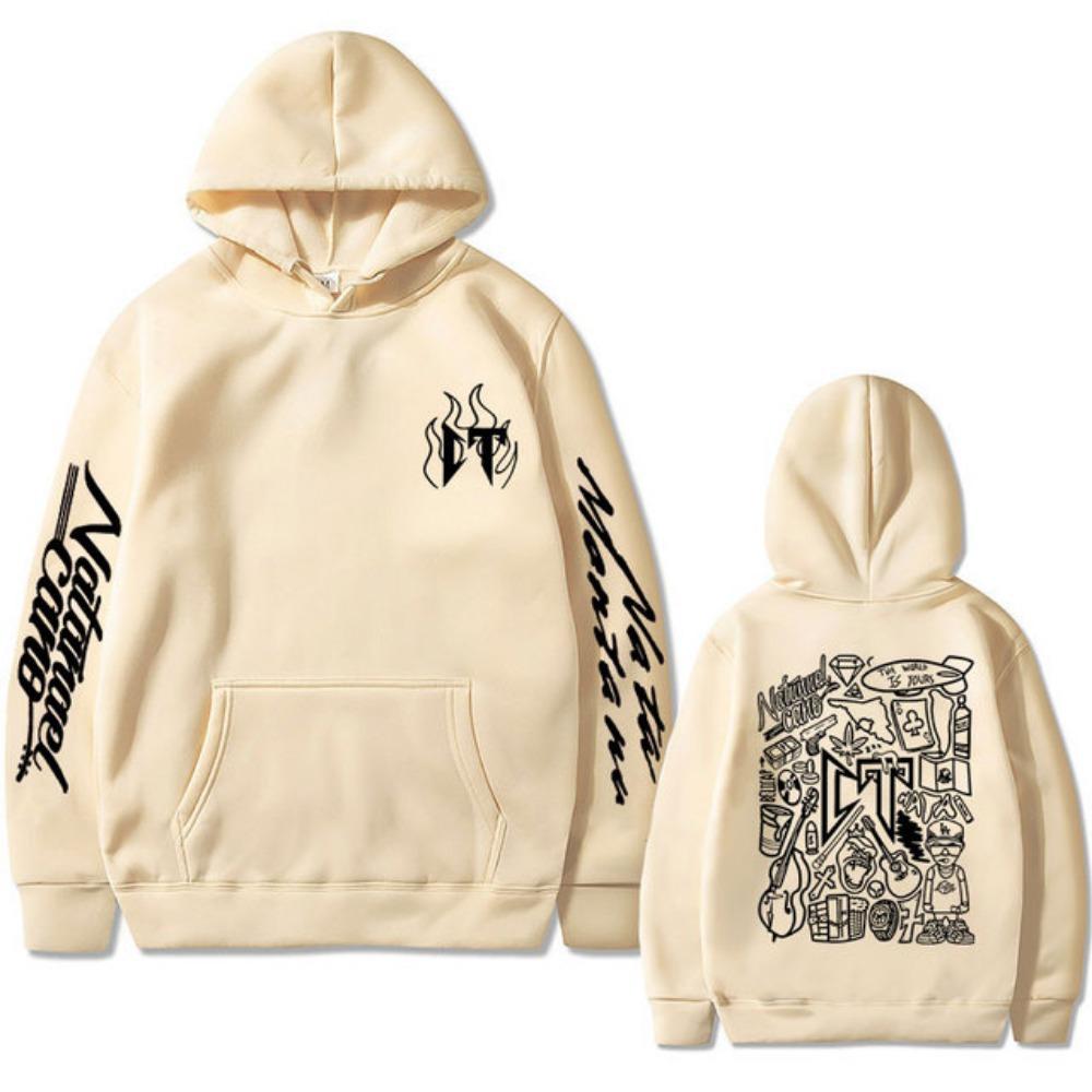 Singer Natanael Cano Corridos Tumbados Sloth CT Double Sided Print Hoodie Male Casual Oversized Pullover Men's Hip Hop Hoodies