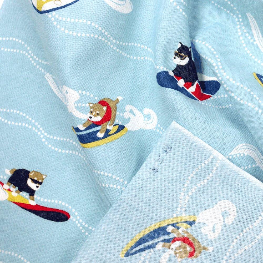 Hamamonyo Tenugui hand Mameshiba Surfing Blue (Japanese towel) - -
