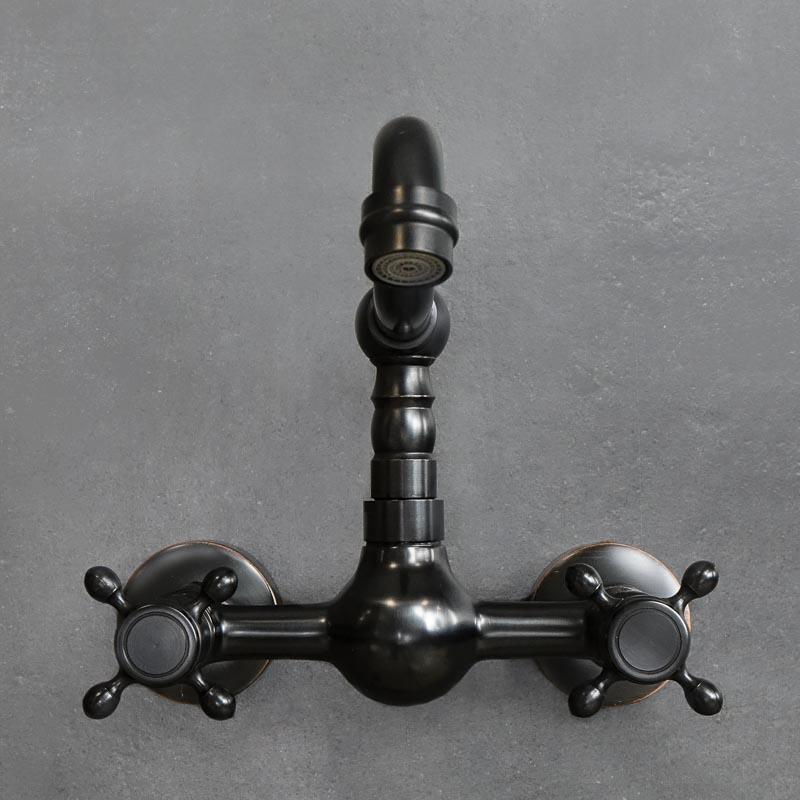 Black Wall-mounted Tap YORK 2 Low