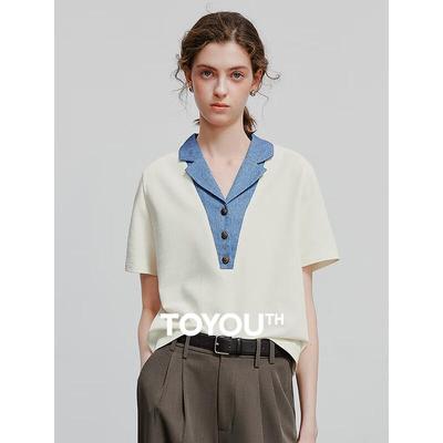 Women's Color-block Polo T-shirt