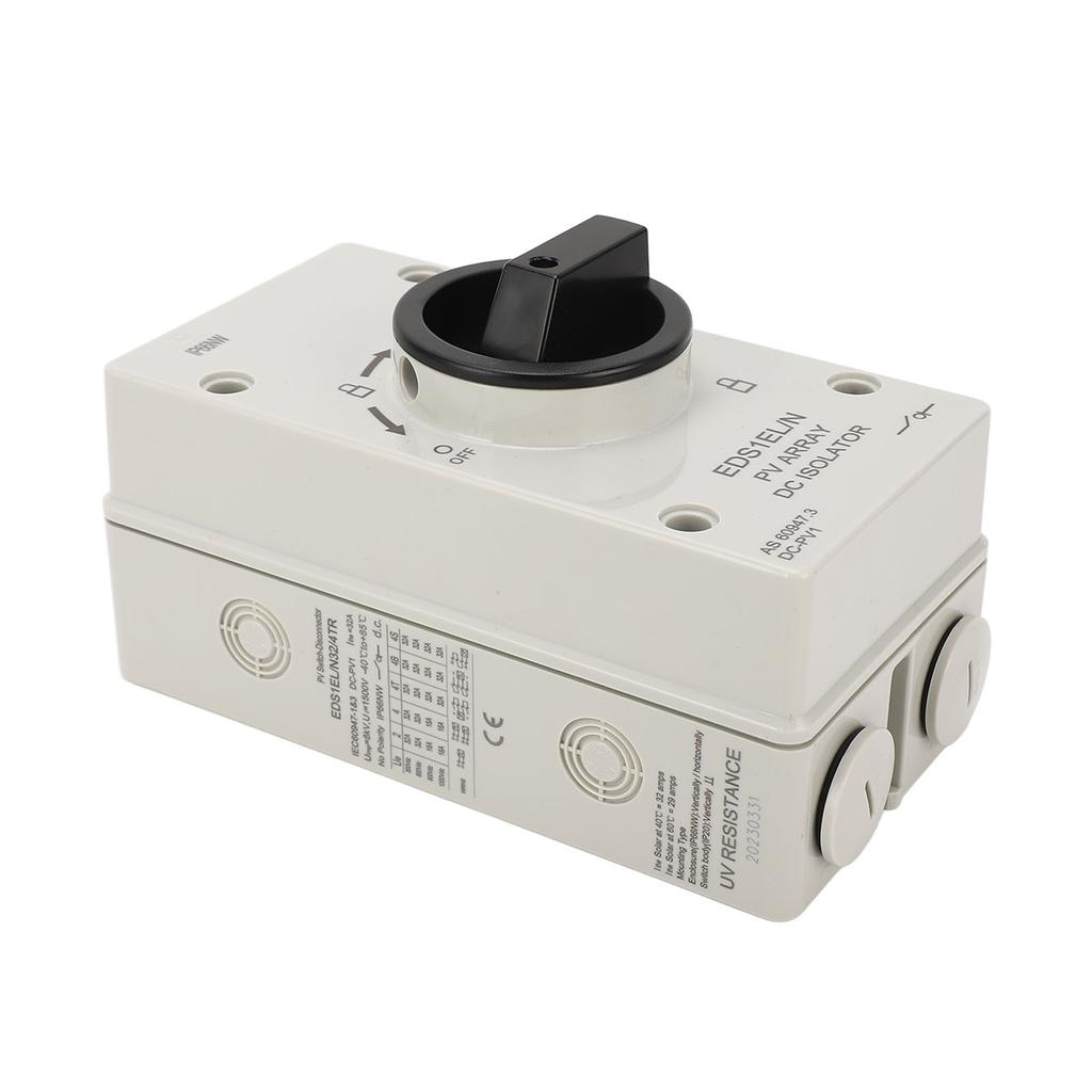 PV DC Isolator Switch 32A IP66 Waterproof Flame Retardant Photovoltaic Quick Disconnect Switch 1000V