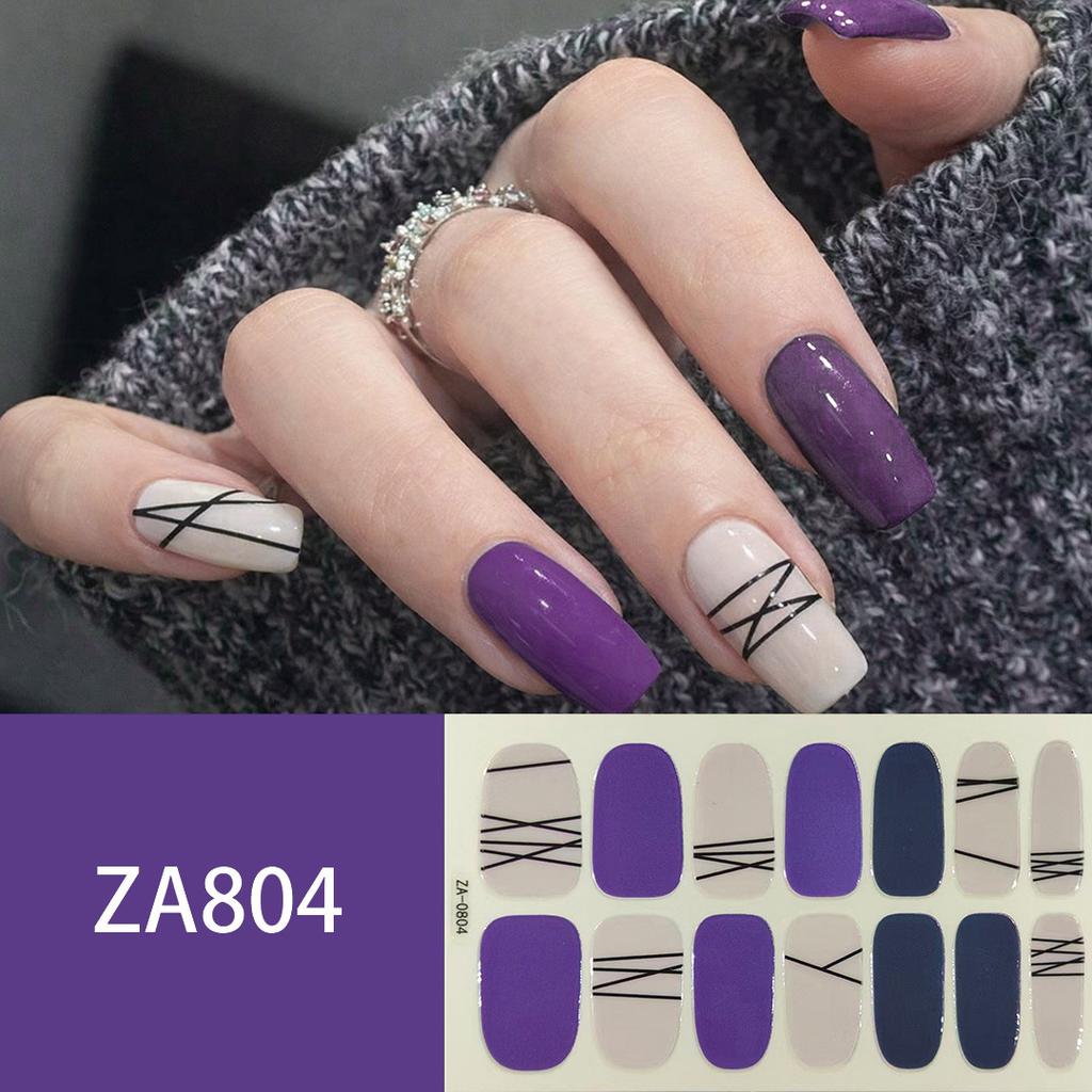 ZA Skin Brightening Waterproof No-Cure Full Cover Gel Nail Wraps, Luxury Minimalist Nail Stickers, Nail Patch Films