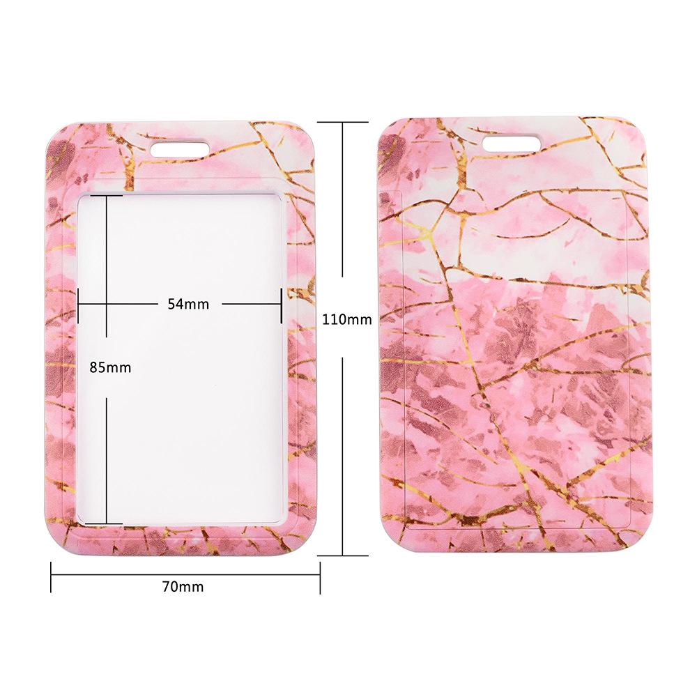 Marble Texture Phone Lanyard & Card Holder for Student/Work ID, Meal & Bus Access.