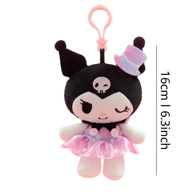 Sanrio Hello Kitty Kuromi Melody Stuffed Toys Pendant Cute Plush Toys Kawaii Keyring Anime Keychain Birthday Gift Party Treats