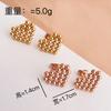 French personality trend niche peach heart stud earrings commuter versatile titanium steel earrings female niche