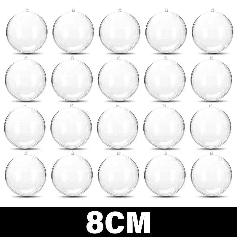 

20/1pcs Christmas Transparent Balls Xmas Tree Hanging Hollow Ball Fillable Bauble Ornaments Home Wedding Party Gifts Boxes Decor 10PCS TM0840A