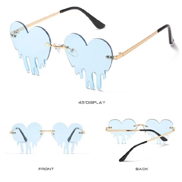 Modern Heart Shape Sunglasses For Ladies And Teens Frameless Eyeglasses For Photo Props And Costume Accessories
