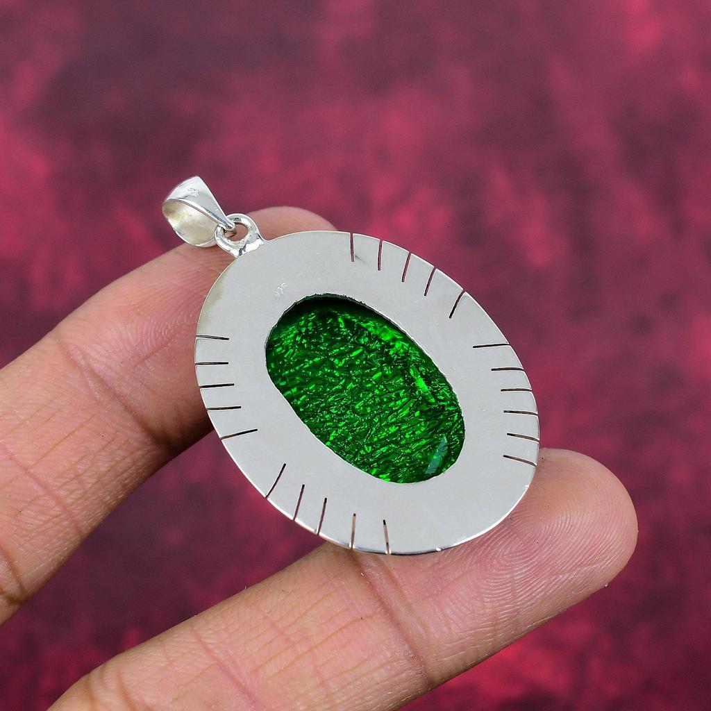 Green Triplet Opal 925 Solid Sterling Silver Pendant, Handmade Gemstone Pendant Jewelry, Gifts For Wife Brand New Pendant