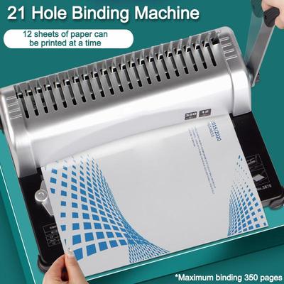 A4/A3 Size Office 21 Hole Heavy Duty Binder Machine Comb Binding Machine Rubber Ring Binding Machine