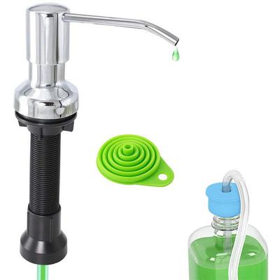 Dispenser di Sapone per Lavello a Pressione in Acciaio Inossidabile con Tubo da 1,2 m e Flacone da 500 ml